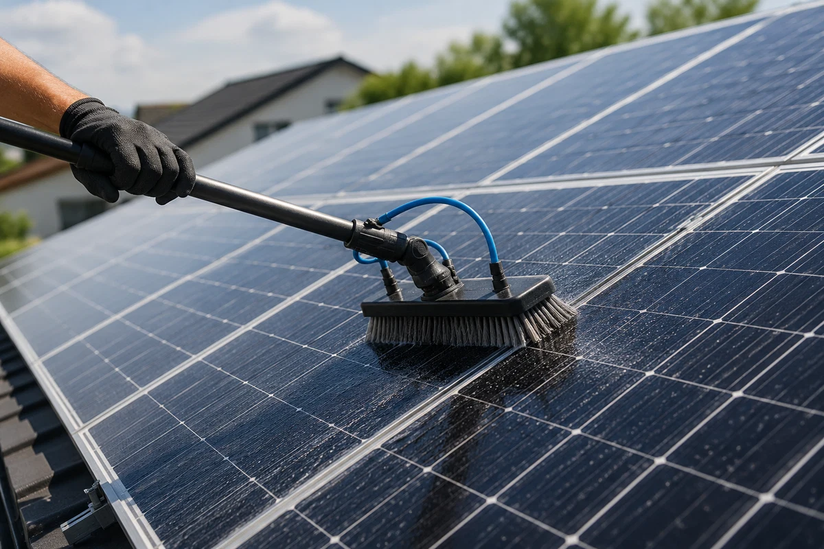 Professionelle Reinigung einer Photovoltaikanlage